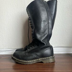 DR. MARTENS Womens Knee High Boots US 9 EU 40 Black Leather